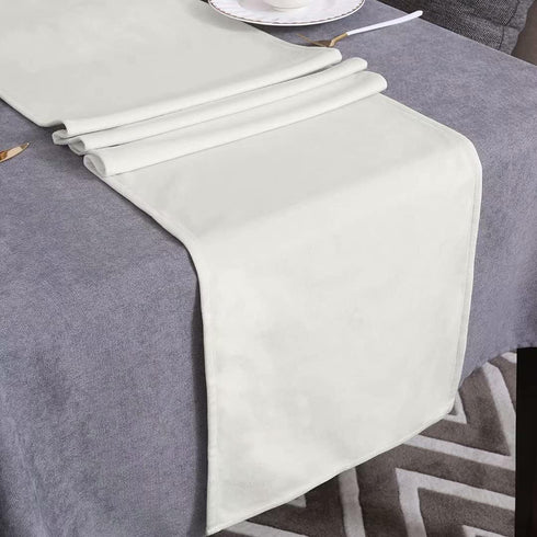 Velvet Spring Table Runner 14x71 Inch Dresser Scarf Luxury Rustic Farmhouse Ivory