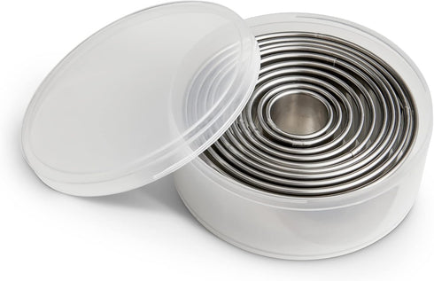 Mrs. Anderson’s Baking Cookie Fondant Cutters, Graduated Round, 10-Piece Set with Storage Container