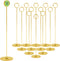 Gray Bunny Metal Table Number Holders, 12 Pack, 12 in Tall, Gold, Wire Clip for Restaurants, Weddings, Banquets