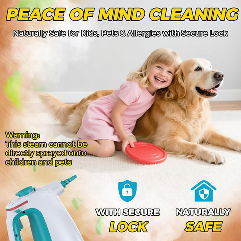 12pcs Steam Cleaner,Steamer for Cleaning,Steam Cleaner for Home,Cleaning With Lockable Steam Button and Accessories,at