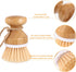 3 1 Boao Pieces Bamboo Dish Scrub Brush and Holder Natural Wooden Kitchen Cleaning Scrubbers Durable Bamboo Palm