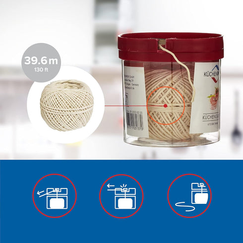 Kitchen Twine with All-Purpose Acrylic Dispenser, Cooking and Baking String