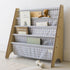 3 Sprouts Kids Bookshelf with Recycled Fabric - 4-Tier Sling Storage for