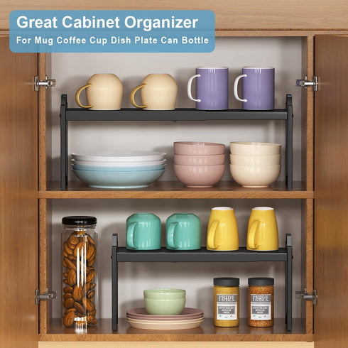 X-cosrack 5.51" Counter Countertop 30LBS Narrow Expandable Cabinet Shelf Organizer Width, Kitchen Storage Shelves Spice