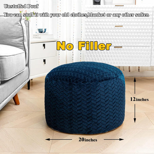 Asuprui Pouf Ottoman Unstuffed Ottoman Foot Rest Floor Pouf Round Pouf Seat Floor Bean Bag Chair Foldable Floor Chair