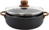 IMUSA USA Black 4.4Qt Stone Caldero with Woodlook Handles, 4.4 Quart