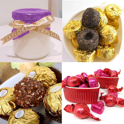 700 Pcs Foil Candy Wrappers, Square Aluminum Foil Paper for Caramel Candy Packaging, Decoration (4x4 inches)