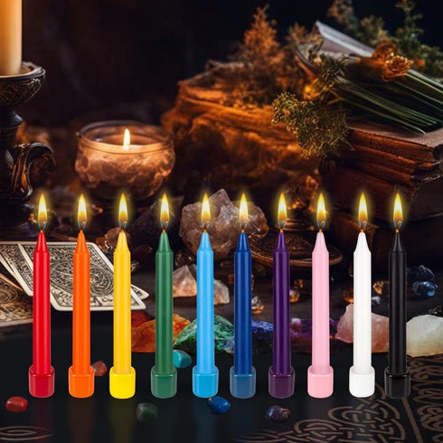 Mega Candles 20 pcs Unscented Mini Taper Candles, 4 Inch Tall Rose Gold for Magic Chimes and Rituals