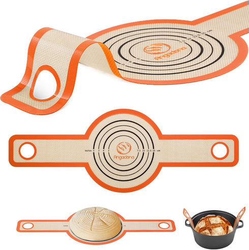 Silicone Bread Sling Dutch Oven - Non-Stick & Easy Clean Reusable Baking Mat with Extra Long Handles