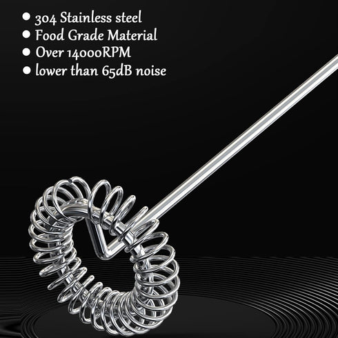 Handheld Coffee Frother, USB-Rechargeable Milk Frother, Adjustable for Cappuccinos, Hot Chocolate, Egg Mix