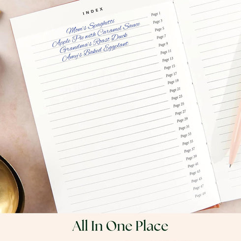 CATCHYOURDREAMS Blank Recipe Book - Keepsake Family Heirloom Cookbook (Rosemary Green)