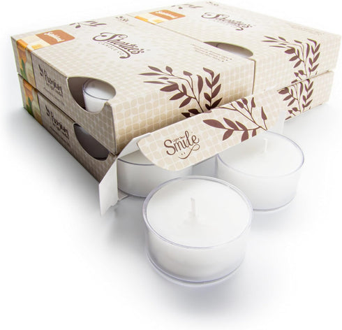 Pure Sandalwood Premium Tealight Candles Bulk Pack - Highly Scented with Essential Oils - 24 White Tea Lights - Made in