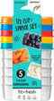Fit & Fresh 1/2-Cup Snack Set, Reusable & Leakproof Condiment & Salad Dressing Containers, Perfect for Lunch Bag, 5PK,