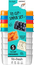 Fit & Fresh 1/2-Cup Snack Set, Reusable & Leakproof Condiment & Salad Dressing Containers, Perfect for Lunch Bag, 5PK,