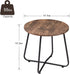 17.7 inch VECELO Small Round Outdoor Side Table,Patio End Table,Waterproof Wood Table with Weather Resistant Steel