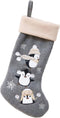 BambooMN 1 Piece Set 18" Classic Personalized Embroidered Sequined Animal Christmas for Kids, Parents, Family, and