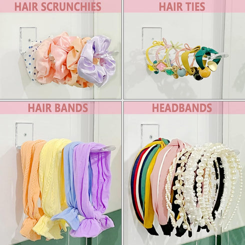 Bigfety 6 Pack Acrylic Headband Holder Wall, Clear Hanging Organizer for Girls and Women