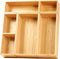 Umilife Drawer Organizer Storage Boxes - 2.5" High Bamboo Drawer Dividers with 5 Rearrangeable Bins for Kitchen & Office