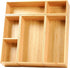Umilife Drawer Organizer Storage Boxes - 2.5" High Bamboo Drawer Dividers with 5 Rearrangeable Bins for Kitchen & Office
