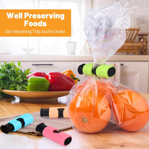 8 Pack 4 AmoreAngel Crafts Bread Bag Clips, Squeeze Lock Food Bag Clips, Plastic Sealing Clip for Bread, Snacks, Chips