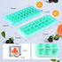 Soft Silicone Ice Cube Tray with PP Lid, Flexible Ice Cube Trays for Freezer (24 Cubes, Blue)