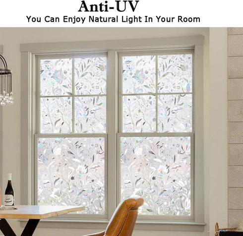 Kromapolis Window Privacy Film, Vinyl Glass Covering, Stained Decorative Film Frosted, Static Window Clings,