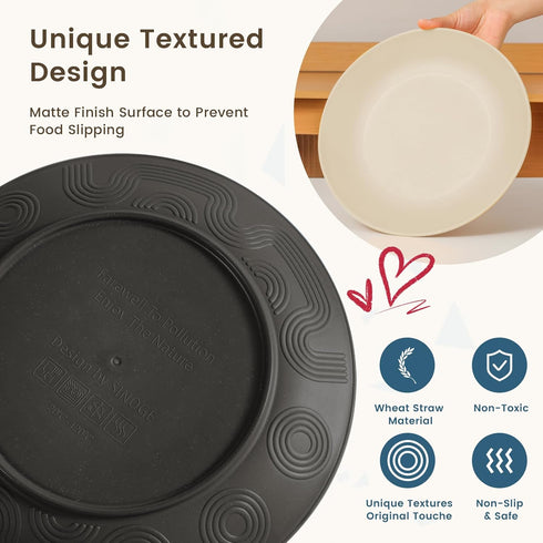 Set 40 Set, Set, Set Homienly Kitchen Wheat Straw Dinnerware PCS - Dinner Plates, Cereal Bowls, Wheat Straw Cups