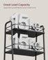 3-Tier ULRC001BE02 VASAGLE LILEA Collection - Storage Cart with Fabric Basket, Rolling Utility Cart with Wheels