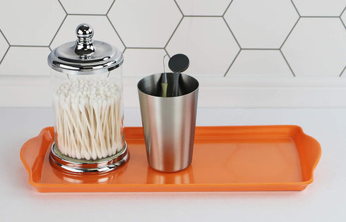 Calypso Basics Plastic Melamine Sandwich Tray, Tidbit, Orange