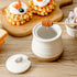 12 HASENSE Ceramic Honey Pot with Lid and Dipper Stick, Ounce HoneyJar Dish for Home Kitchen, Farmhouse Honey Container