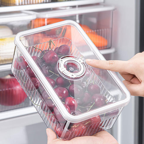 Airtight Cheese Container with Time Recording, Cheese Storage Box for Fridge, Lid Included