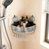 Structoline Caddy(1-Pack No-Drilling Corner Suction Cup Shower Gray),Rust-Proof and Durable Bathroom Organizer