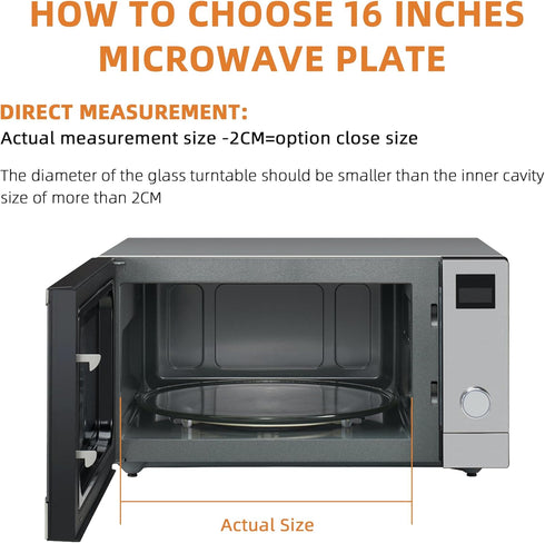 Microwave Glass Plate 16 inch WB27X43590, Compatible with G.E Microwave, Replace AP4345996, PS2321884
