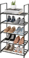 TAUEHR Metal Shoe Rack,Upgrade 5-Tier Stackable Shoe Stand,Narrow Shoe Storage Shelf for Shoes,Boots