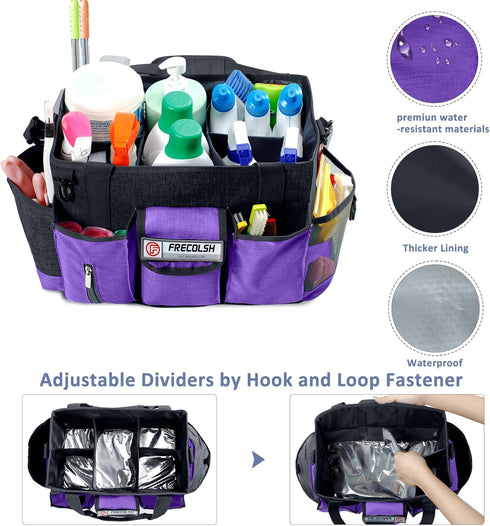 Cleaning Caddy for Cleaning Suppliers Organizer with Pockets for House Cleaning Essentials, Cleaning Organizer