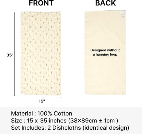 3-Layer Set 2 Sochang Cotton Muslin Towels, Unbleached & Fluorescent-Free, Multi-Purpose Kitchen Towels & Dish Cloths