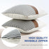 cygnus 20x20 Pillow Covers Set of 2, Farmhouse Decor Stripe Patchwork Linen Throw Covers for Couch Sofa