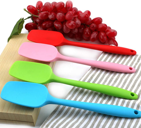 Silicone Spatulas, 10.6 inch Heat Resistant Rubber Spoon Spatula, Non-Stick Baking Mixing Tool (4 Pcs)