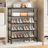 5 Closet,Industrial, Mavivegue Metal Shoe Rack, Tier Shoe Organizer with MDF Board and Non-Woven Fabric, Shoe Rack