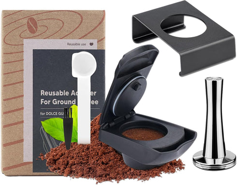 Reusable Coffee Capsule Adapter for Dolce Gusto edgLUMIO DG325 Machine with 41mm Tamper