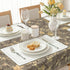 Brass,54" 78") Rectangle Table Cloth Elegant Gold Vine Flower PVC Waterproof Spill-Proof Vinyl Fitted Microfiber