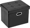 COSYLAND Ottoman with Storage Folding Leather Ottoman Footrest Foot Stool Black Ottoman