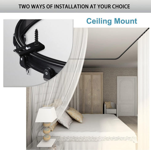 KOLAKO Curtain Track Accessories for Flexible Bendable Curved Ceiling Wall Mount Black Sliding Drop Hardware Set – 20Ft