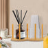 Round Wooden 2 Compartment Coffee Table Organizer, Cup Dispenser Countertop, Lid Organizer for Restaurant Storage