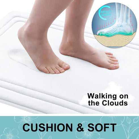 Grandaily Memory Foam Bath Mat Rug 30x20 - Ultra Soft Non-Slip Absorbent Bathroom Rugs, Comfortable Bath Rug Carpet