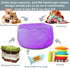 Bean Bag Chair Cover - Stuffed Animal Storage, Plush Toys Organizer, X-Large Round Purple with Handle and Zipper