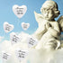 60 Pieces Memorial Balloons, Funeral Hearts Shape Latex Balloons with 2 Rolls White Ribbons