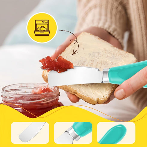 Set, 2-Pack Butter Spreader Knife Stainless Steel Cheese and Butter Knives with Ceramic Handle, Dishwasher Safe