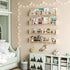 ECOOCE 34Inch Bookshelves,Set 4,Wall 6Hooks,Hanging 29958098(Burlywood, 34) Nursery of Floating Shelf Kids Coat Rack