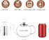 900ml CNGLASS Glass Teapot with Removable Infuser,Clear Tea Kettle Stovetop Safe,Blooming and Loose Leaf Tea Maker